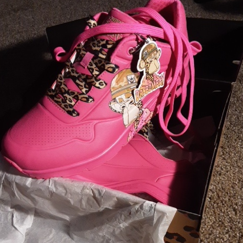 Pink Women's Fashion Sneakers - Bold Pink Lace-Up
